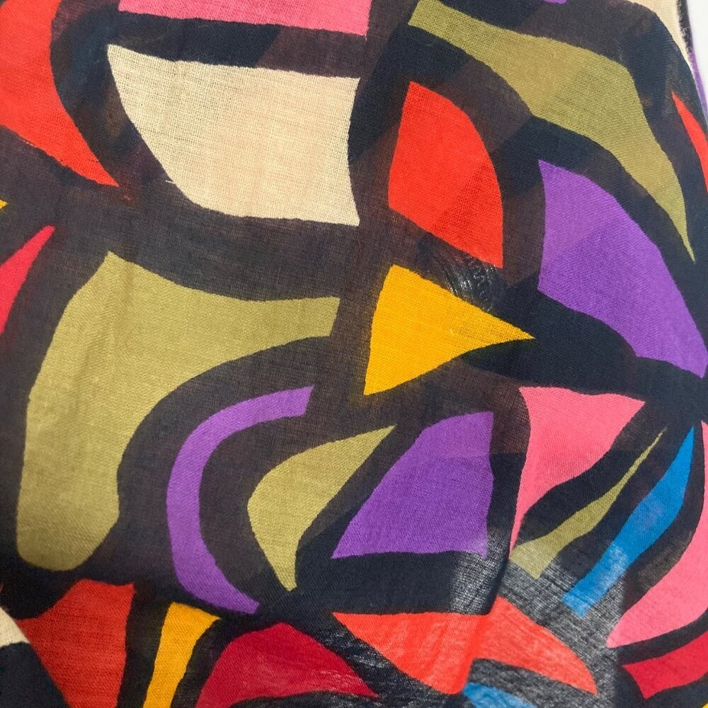 Vintage French Connection Colorful Boho Midi Skirt Womens 12 Cotton Flowy Lined - Picture 10 of 10